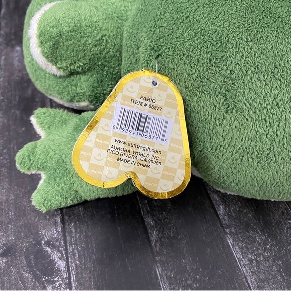 ❌SOLD❌ 🆕 AURORA FLOPPY GREEN FROG STUFFED ANIMAL BEAN BAG LOVEY PLUSH - Picture 3 of 8
